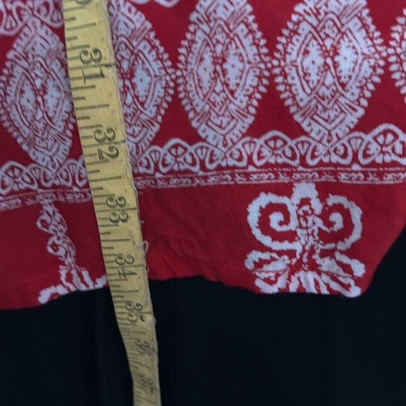 Ananda’s Red & White Kimono Cardigan, Wide Short Sleeve - Picture 5 of 7